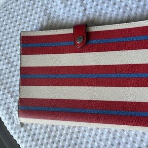 Coach Red and Blue Striped Notebook